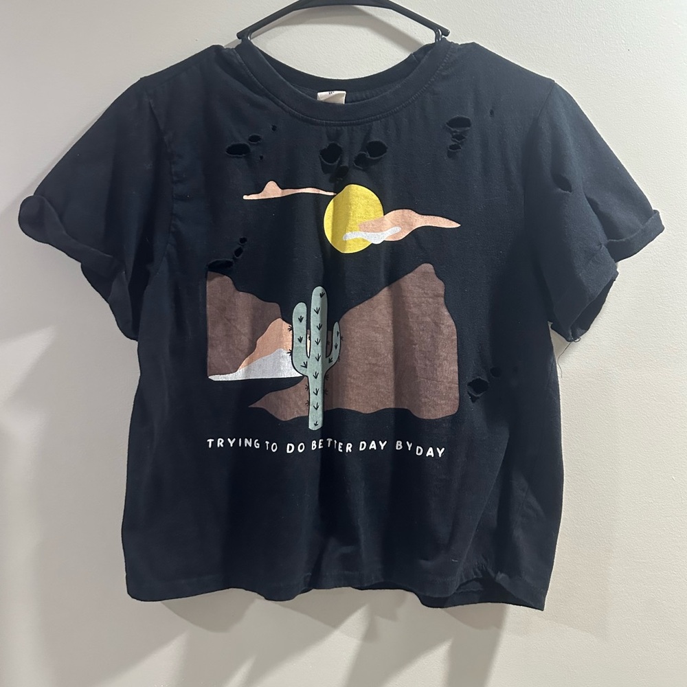 Black short sleeved shirt